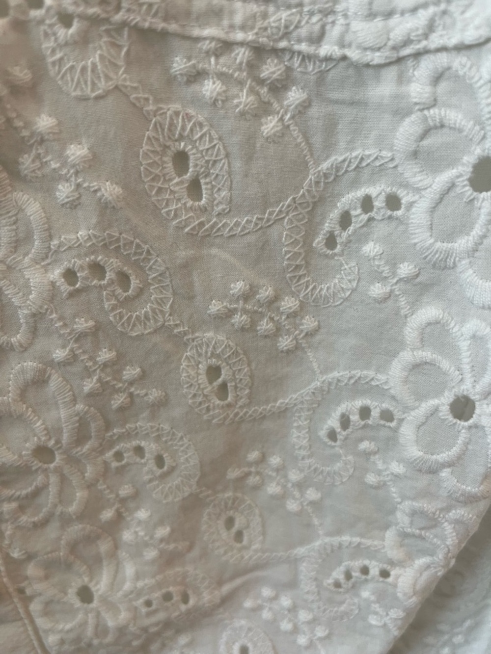 Croft & Barrow White Eyelet Button Up Shirt Women’s Large 100% Cotton - Picture 7 of 10